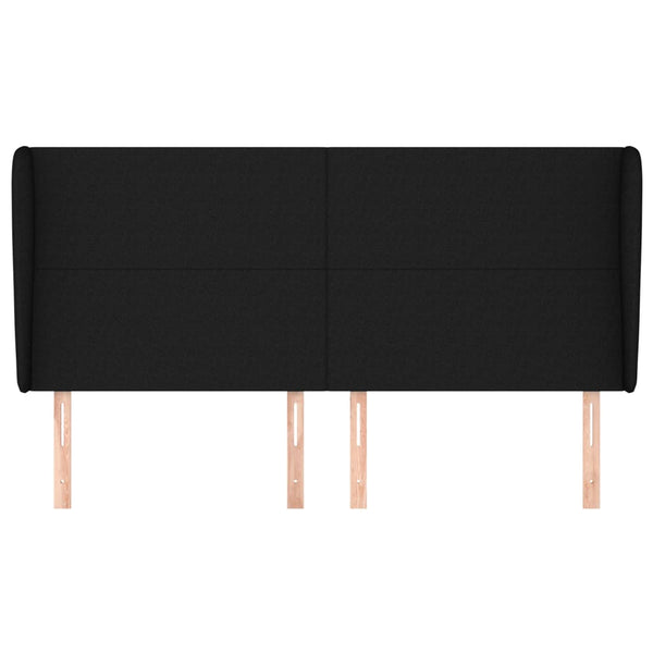 vidaXL Wingback Headboard Black 183x23x118/128 cm Fabric