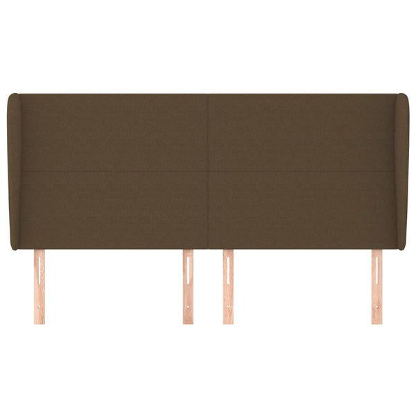vidaXL Wingback Headboard Dark Brown 183x23x118/128 cm Fabric