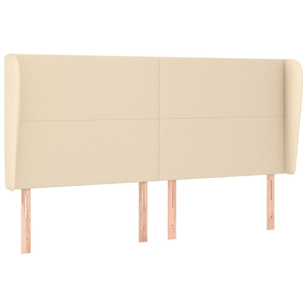vidaXL Wingback Headboard Cream 183x23x118/128 cm Fabric