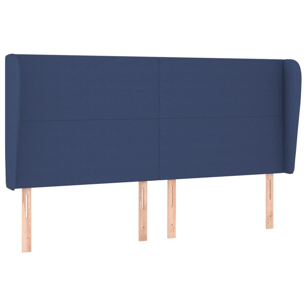 vidaXL Wingback Headboard Blue 183x23x118/128 cm Fabric