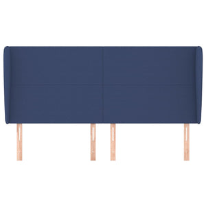 vidaXL Wingback Headboard Blue 183x23x118/128 cm Fabric