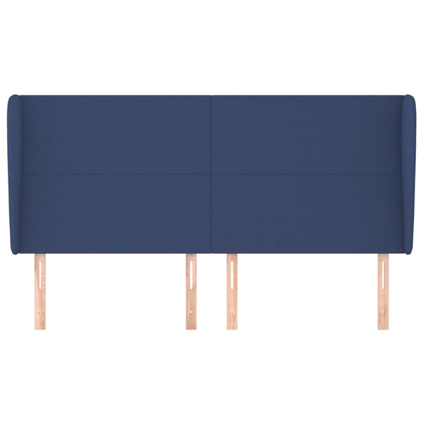 vidaXL Wingback Headboard Blue 183x23x118/128 cm Fabric