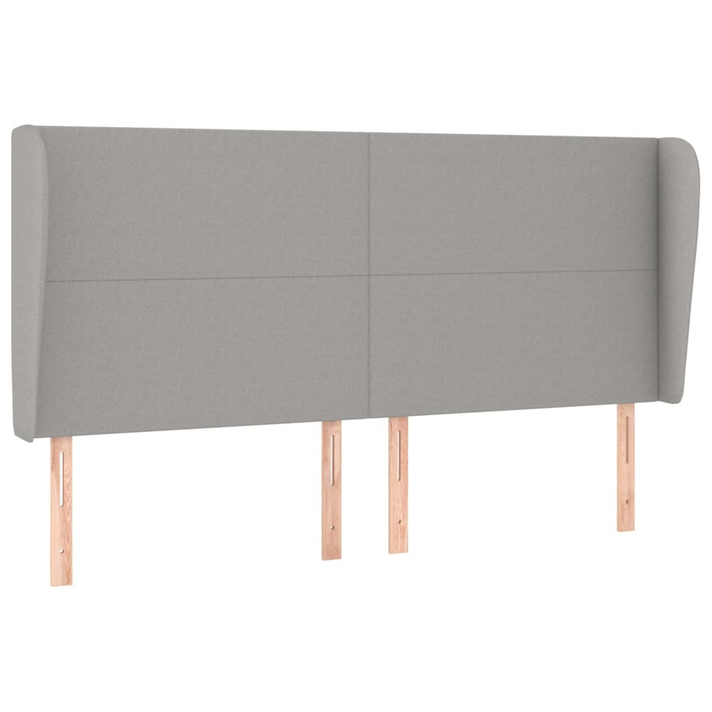vidaXL Wingback Headboard Light Grey 203x23x118/128 cm Fabric