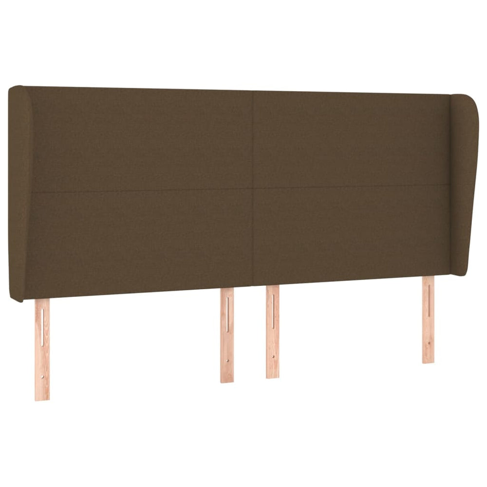 vidaXL Wingback Headboard Dark Brown 203x23x118/128 cm Fabric