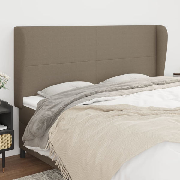 vidaXL Wingback Headboard Taupe 203x23x118/128 cm Fabric