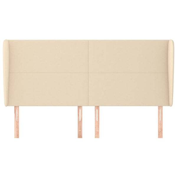 vidaXL Tufted Headboard Cream 203x23x118/128 cm Fabric