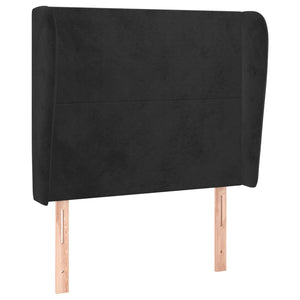 vidaXL Wingback Headboard Black 83x23x118/128 cm Velvet
