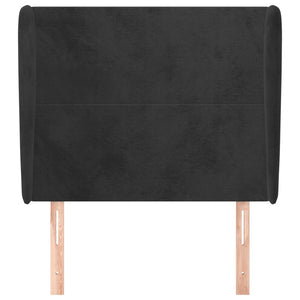 vidaXL Wingback Headboard Black 83x23x118/128 cm Velvet