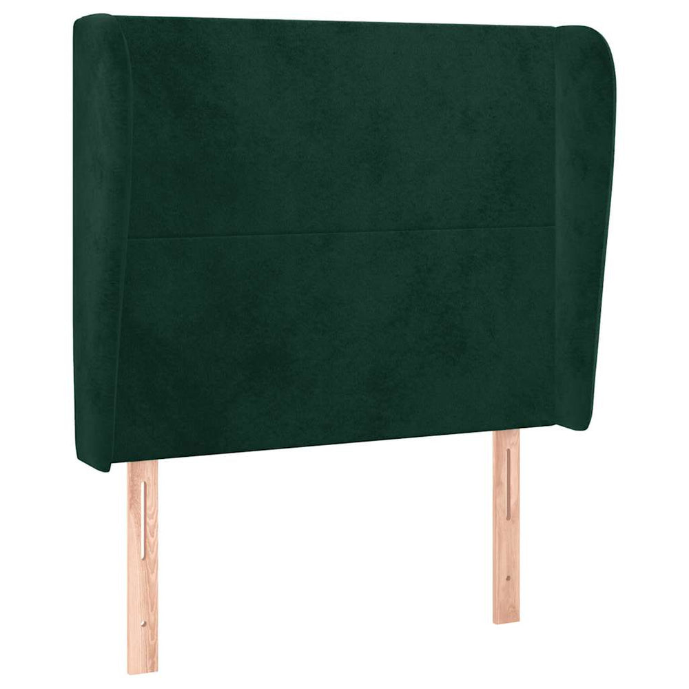 vidaXL Tufted Headboard with Wings Dark Green 83x23x118/128 cm Velvet