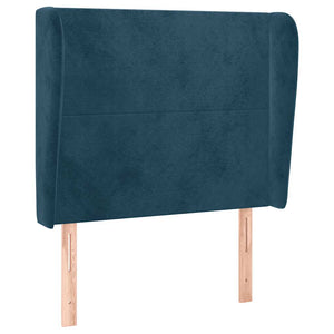 vidaXL Wingback Headboard Dark Blue 83x23x118/128 cm Velvet