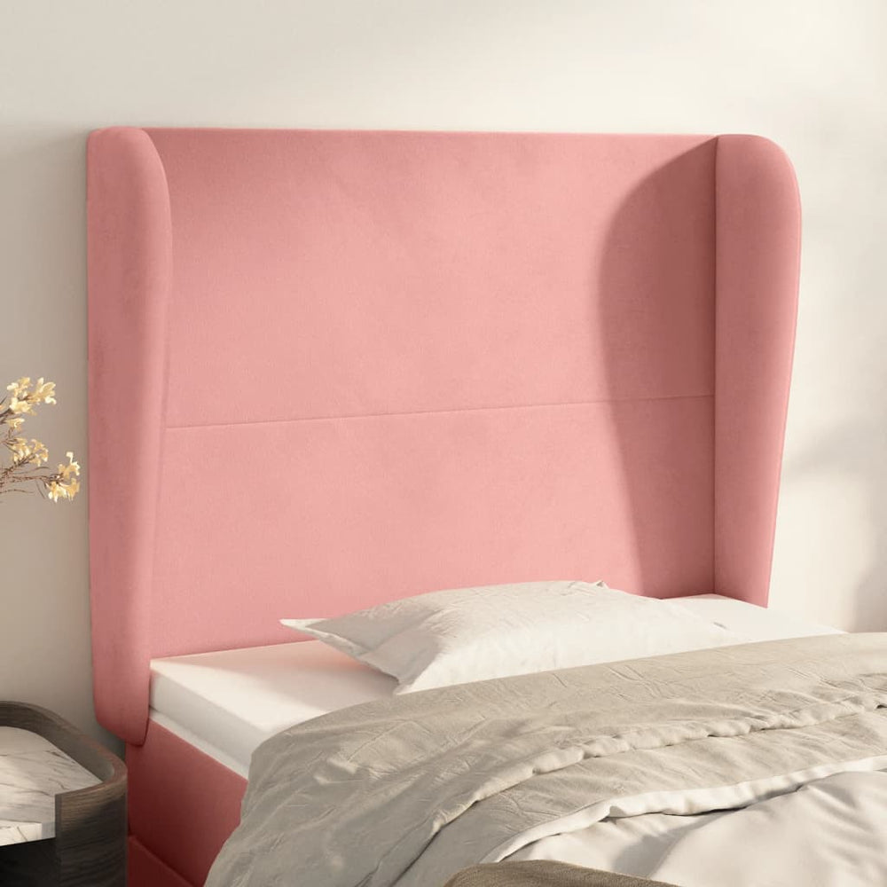 vidaXL Wingback Headboard Pink 83x23x118/128 cm Velvet