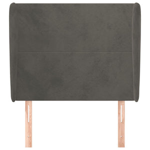 vidaXL Wingback Headboard Dark Grey 93x23x118/128 cm Velvet
