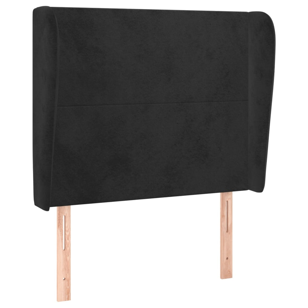 vidaXL Wingback Headboard Black 93x23x118/128 cm Velvet
