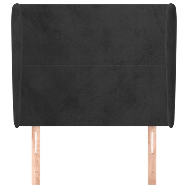vidaXL Wingback Headboard Black 93x23x118/128 cm Velvet
