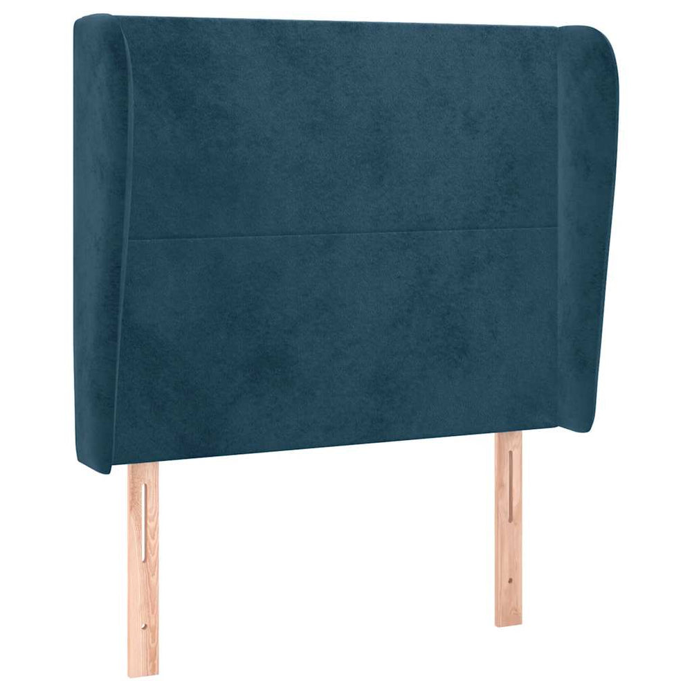 vidaXL Wingback Headboard Dark Blue 93x23x118/128 cm Velvet