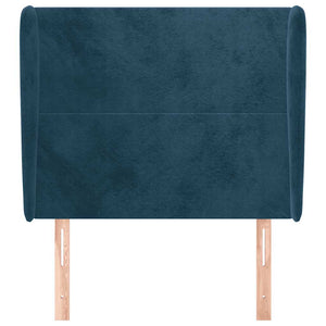 vidaXL Wingback Headboard Dark Blue 93x23x118/128 cm Velvet