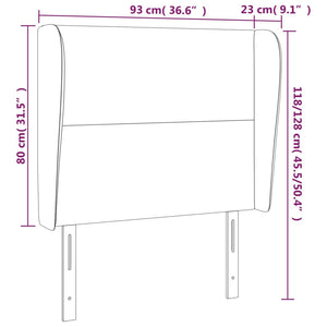 vidaXL Wingback Headboard Pink 93x23x118/128 cm Velvet