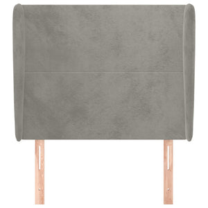 vidaXL Wingback Headboard Light Grey 103x23x118/128 cm Velvet