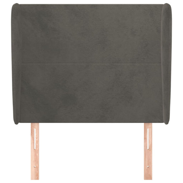 vidaXL Wingback Headboard Dark Grey 103x23x118/128 cm Velvet