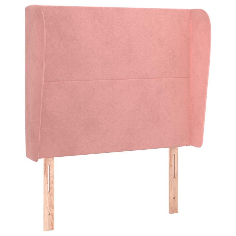 vidaXL Wingback Headboard Pink 103x23x118/128 cm Velvet