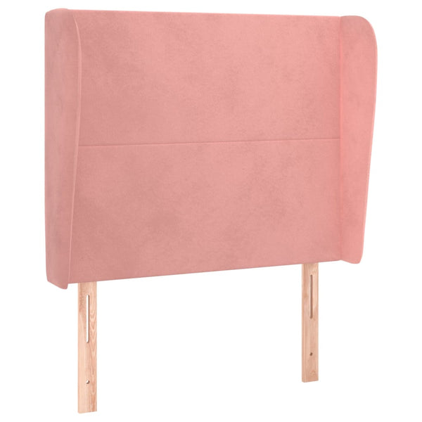 vidaXL Wingback Headboard Pink 103x23x118/128 cm Velvet