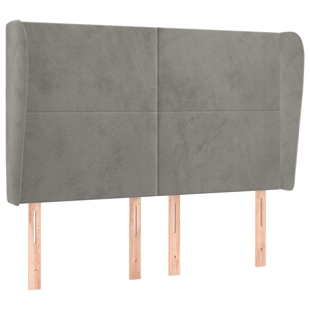 vidaXL Tufted Headboard Light Gray 147x23x118/128 cm Velvet