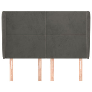vidaXL Wingback Headboard Dark Grey 147x23x118/128 cm Velvet