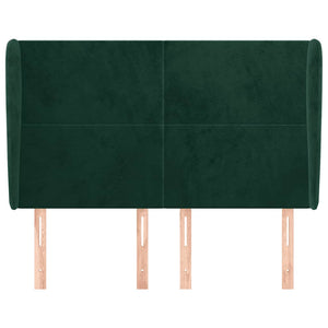 vidaXL Tufted Headboard with Wings Dark Green 147x23x118/128 cm Velvet