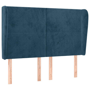 vidaXL Wingback Headboard Dark Blue 147x23x118/128 cm Velvet