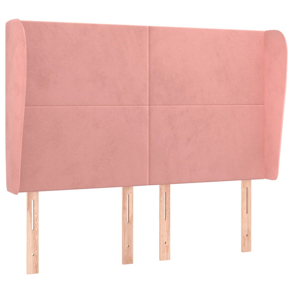 vidaXL Wingback Headboard Pink 147x23x118/128 cm Velvet