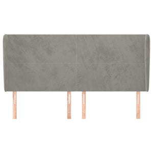 vidaXL Wingback Headboard Light Grey 163x23x118/128 cm Velvet