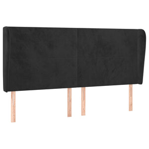 vidaXL Wingback Headboard Black 163x23x118/128 cm Velvet