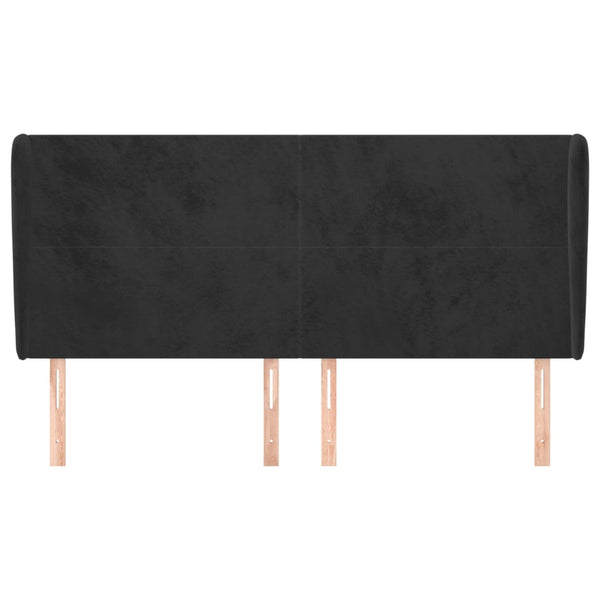 vidaXL Wingback Headboard Black 163x23x118/128 cm Velvet