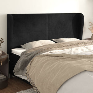 vidaXL Wingback Headboard Black 163x23x118/128 cm Velvet
