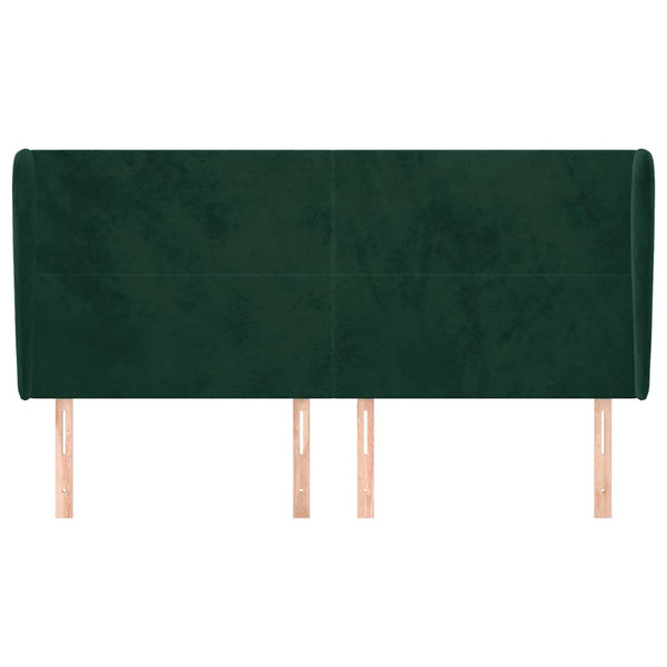 vidaXL Wingback Headboard Dark Green 163x23x118/128 cm Velvet
