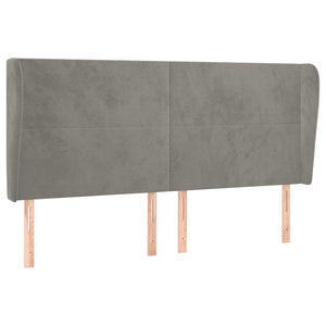 vidaXL Wingback Headboard Light Grey 183x23x118/128 cm Velvet