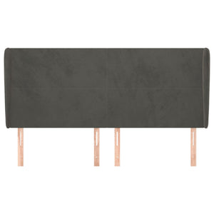vidaXL Wingback Headboard Dark Grey 183x23x118/128 cm Velvet