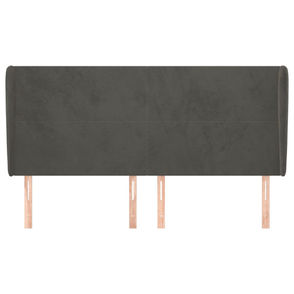 vidaXL Wingback Headboard Dark Grey 183x23x118/128 cm Velvet
