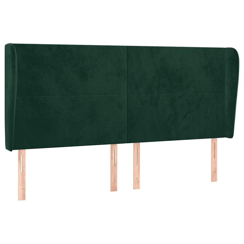vidaXL Wingback Headboard Dark Green 183x23x118/128 cm Velvet