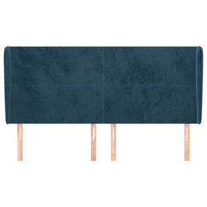 vidaXL Wingback Headboard Dark Blue 183x23x118/128 cm Velvet