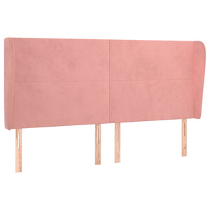 vidaXL Wingback Headboard Pink 183x23x118/128 cm Velvet