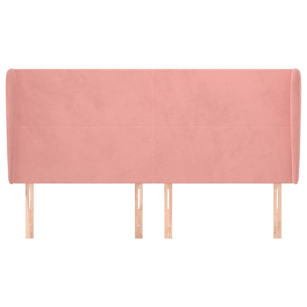 vidaXL Wingback Headboard Pink 183x23x118/128 cm Velvet