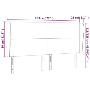 vidaXL Wingback Headboard Pink 183x23x118/128 cm Velvet