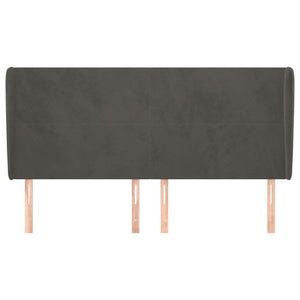 vidaXL Wingback Headboard Dark Grey 203x23x118/128 cm Velvet