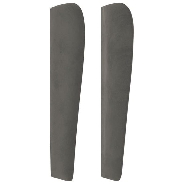 vidaXL Wingback Headboard Dark Grey 203x23x118/128 cm Velvet