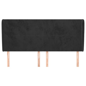 vidaXL Wingback Headboard Black 203x23x118/128 cm Velvet
