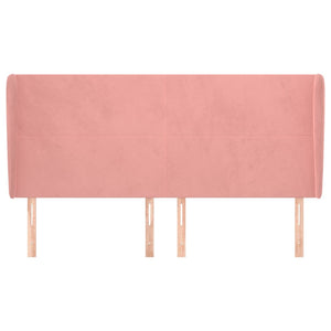 vidaXL Wingback Headboard Pink 203x23x118/128 cm Velvet