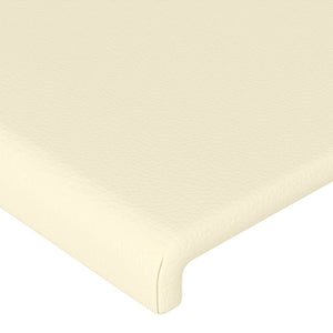 vidaXL Wingback Headboard Cream 83x23x118/128 cm Faux Leather