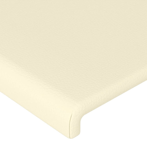 vidaXL Wingback Headboard Cream 83x23x118/128 cm Faux Leather
