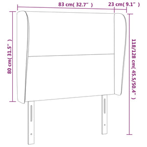 vidaXL Wingback Headboard Cream 83x23x118/128 cm Faux Leather